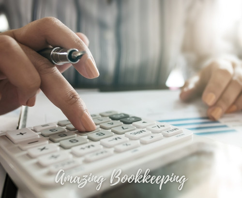 Bookkeeping professional calculating finances